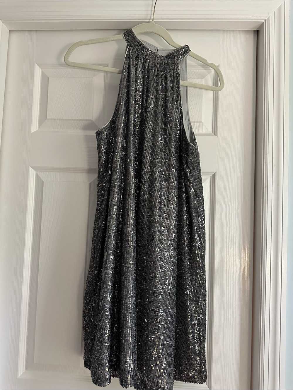 LOFT Silver Sequin Dress